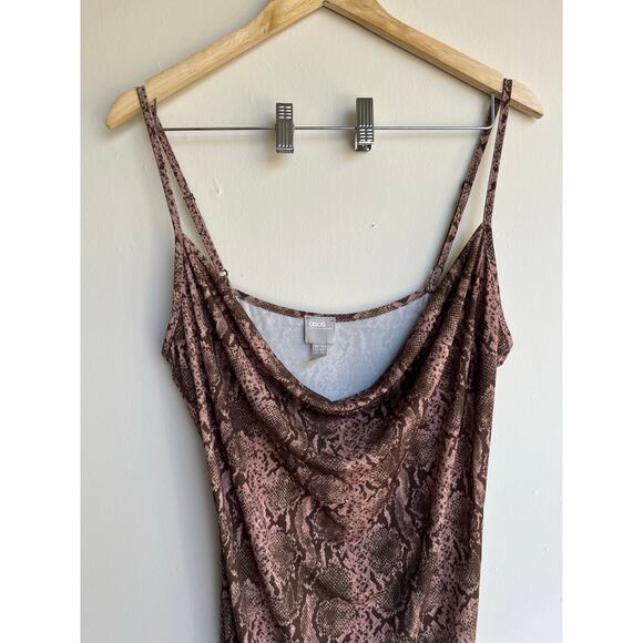 ASOS DESIGN cowl front midi slip stretch dress in snake print Y2K $40 Size12 - Picture 10 of 16